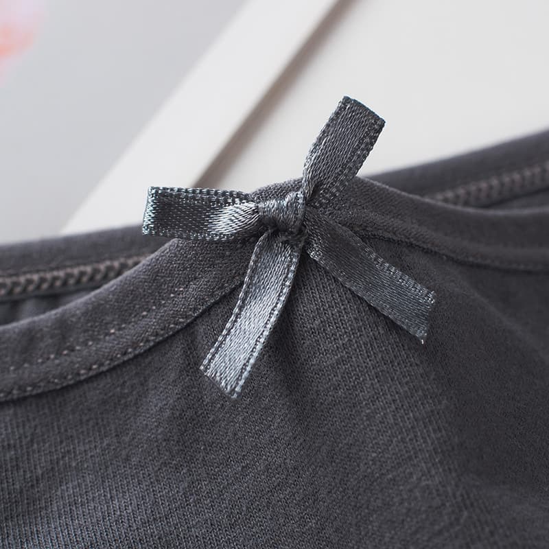(Wholesale), cotton underwear, breathable solid colored trousers, Japanese pants with bow for students, mid rise 2