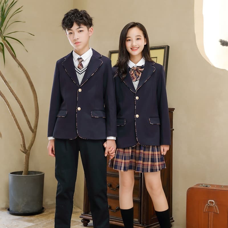 Autumn uniform for kindergarten for students, set, children's suit, dress, British style 4