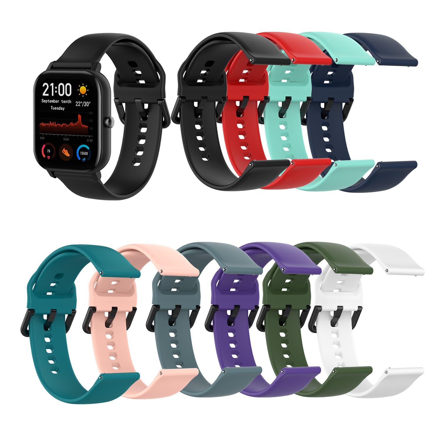 Applicable to Huami Amazfit GTS BIP3 Pro Huami GTS4 mini universal silicone strap 1