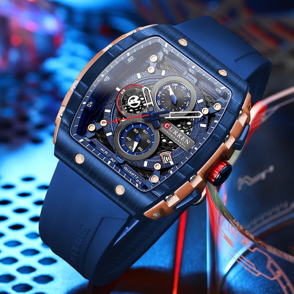 Waterproof quartz watches, calendar, men's universal hair band, men's watch 2