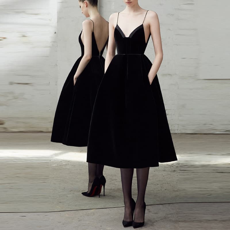 Demi-season evening dress, black bra top 4