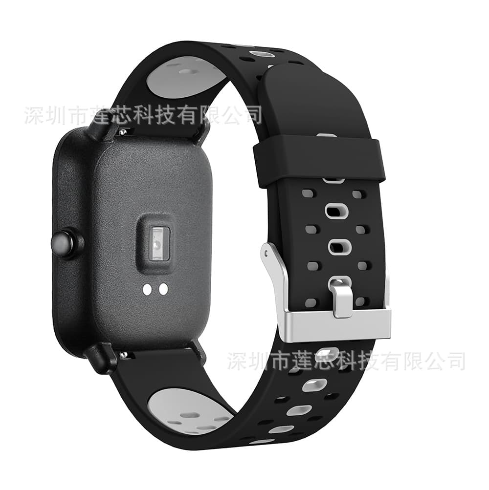 Suitable for Huami Youth Edition Amazfit BIP/Galaxy Watch 42mm three -row pores double -color silicone 2