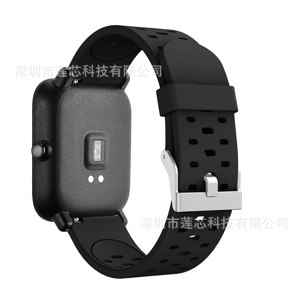 Suitable for Huami Youth Edition Amazfit BIP/Galaxy Watch 42mm three -row pores double -color silicone 5