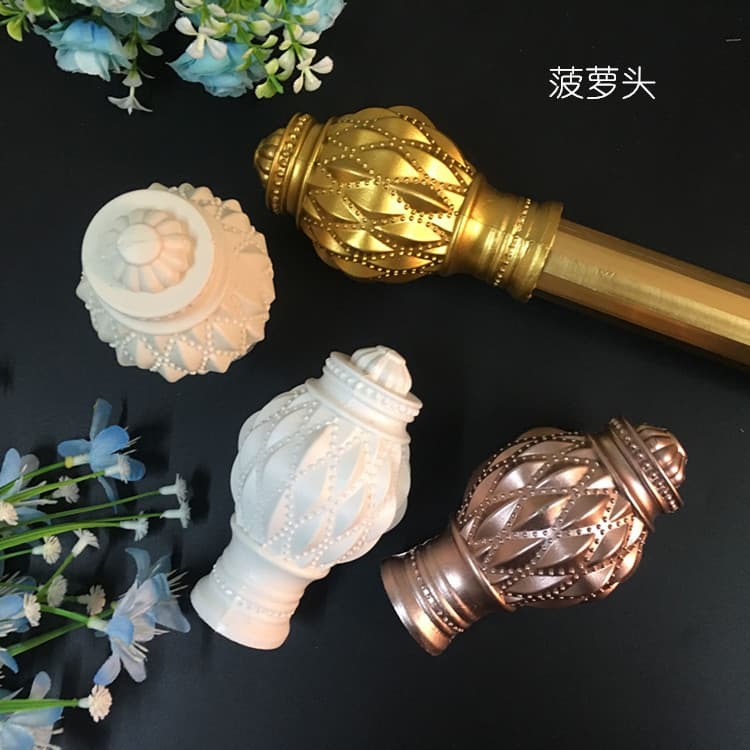 Pineapple head curtain rod decorative head Roman rod head blocked blocked mouth sealing rod head curtain accessories accessories auxiliary materials blowing the head 1
