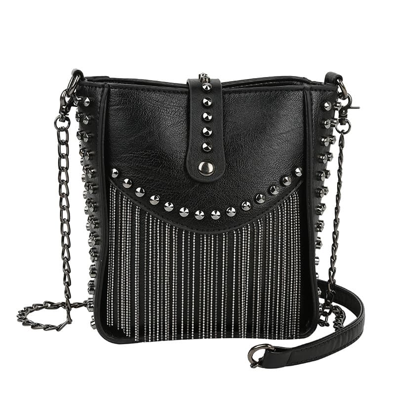 Shoulder bag, fashionable black polyurethane backpack, one-shoulder bag, 2020, city style, Korean style 5