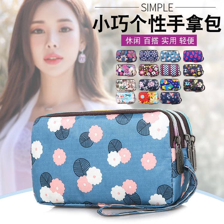 Small clutch bag, capacious long wallet with zipper, Korean style