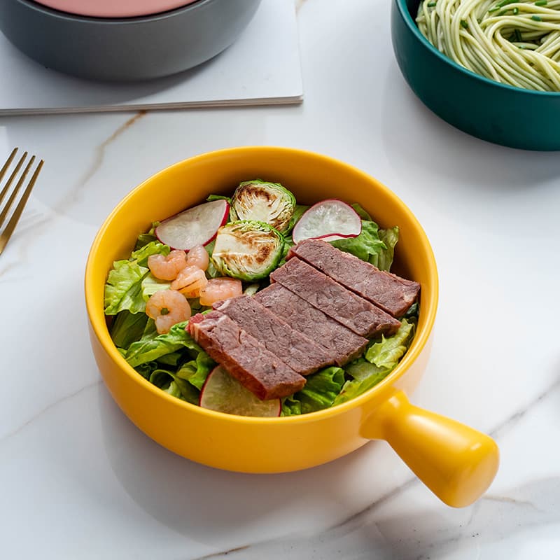 Baked rice bowl, northern European wind, baked baking bowl, Italian noodle plate, simple home tableware soup noodle bowl salad bowl 4