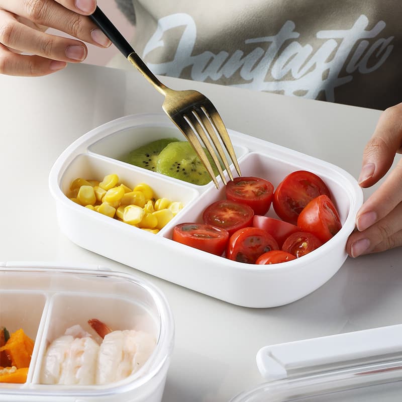 Student lunch box lunch box can be put into the microwave oven office worker compartment food grade plastic frozen crisper sealed box 4