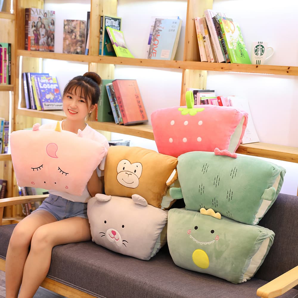 Big foldable plush detachable pillow for sleep, sofa