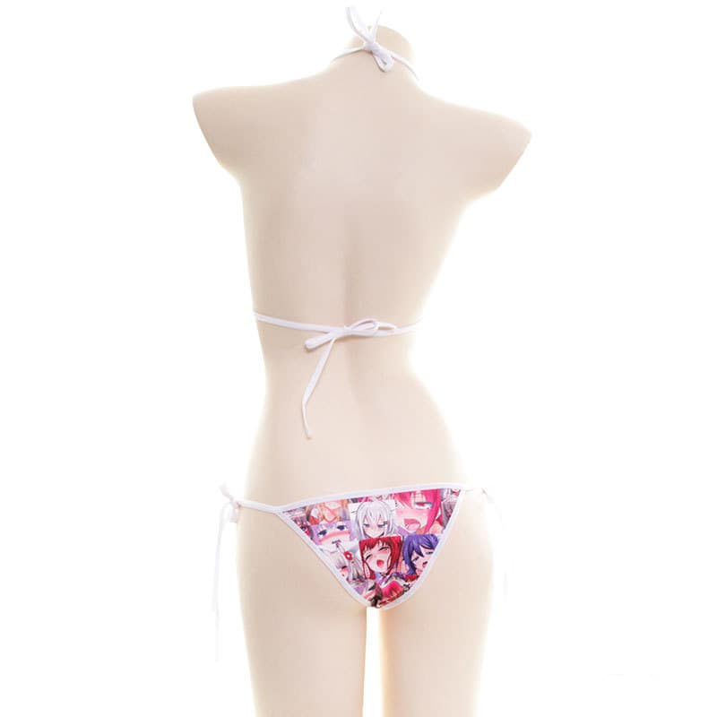 Swimwear, belt, sexy cartoon pijama, underwear for students, set, print 4