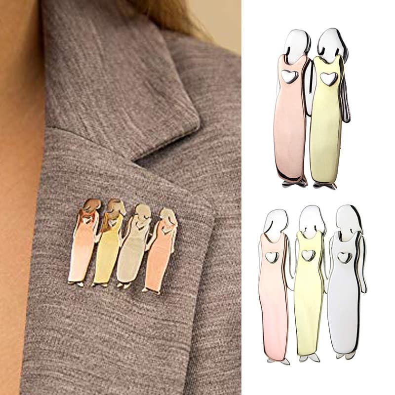 European and American fashion good sisters brooches Best Friends Sister Brooch 3 Sisters 1