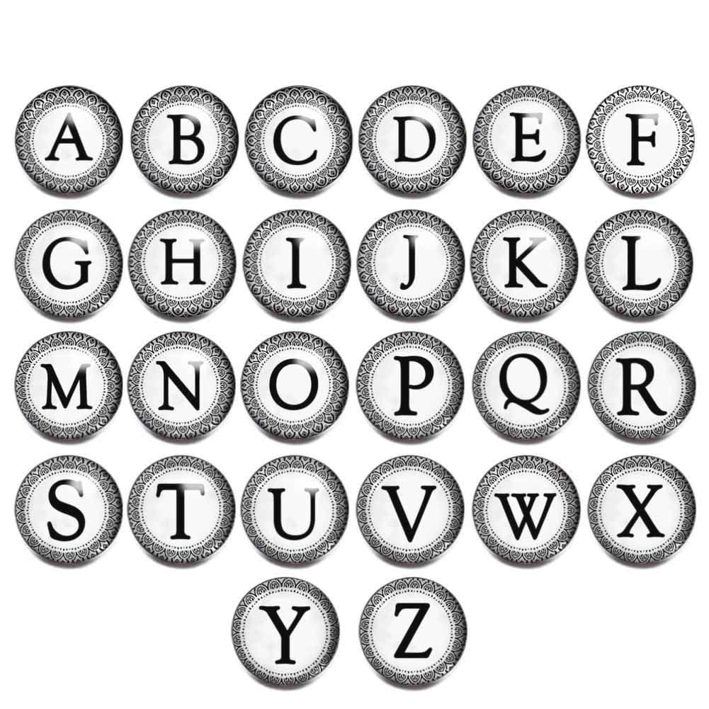 [18mm noosa扣子玻璃 snap button jewelry欧美热销DIY 26字母 03] 3