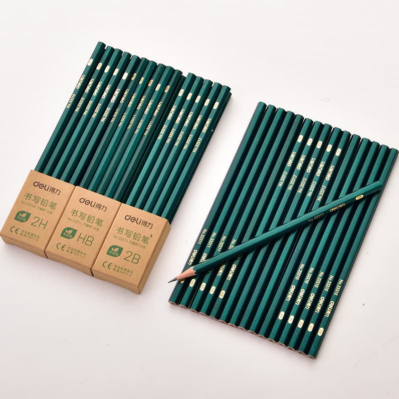 Deli 2B Pencil HB Elementary School Students Write Test Drawing and Writing 2H Sketch Children's Writing 10 Pencils 1