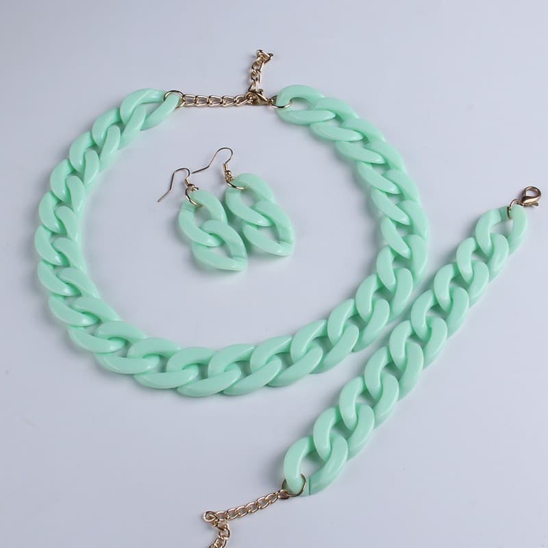 Acrylic necklace, sweater, chain, creative set, accessory, European style 1