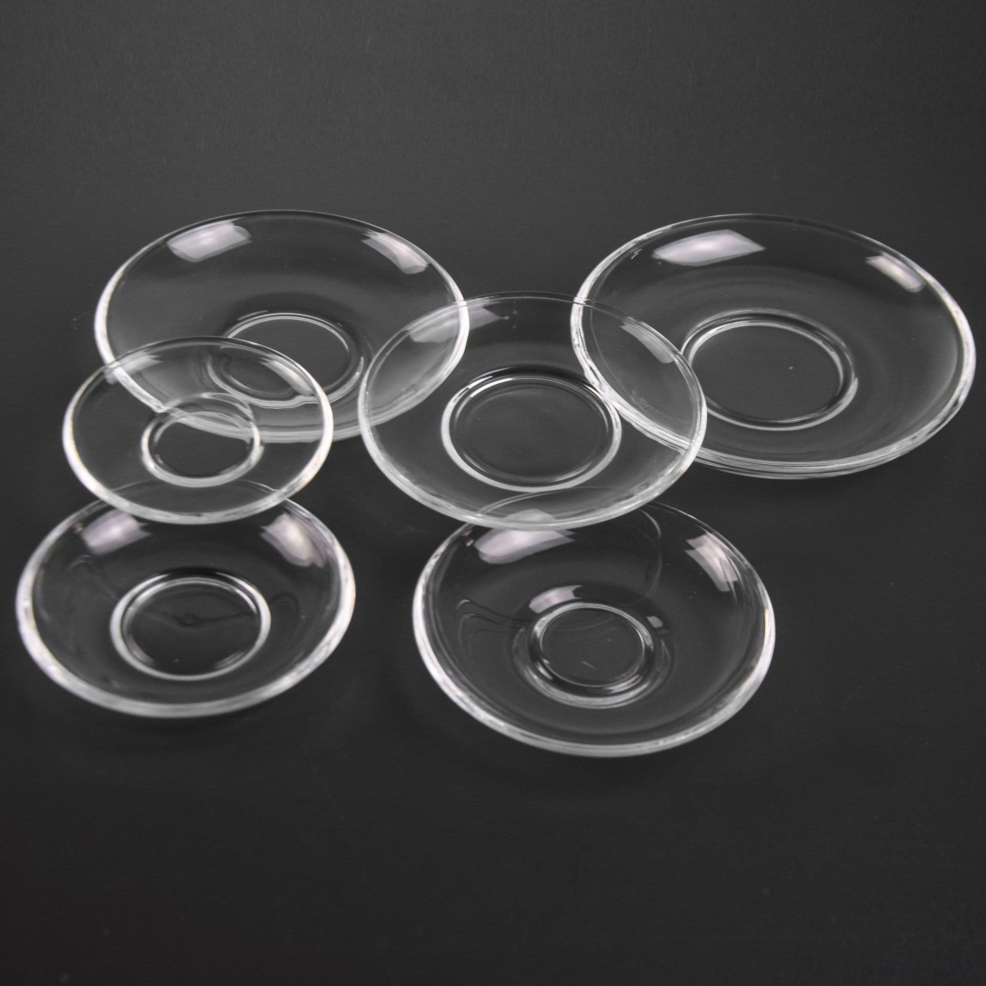 Factory wholesale, transparent thickened glass dish refined white ingredients round snack disc 3