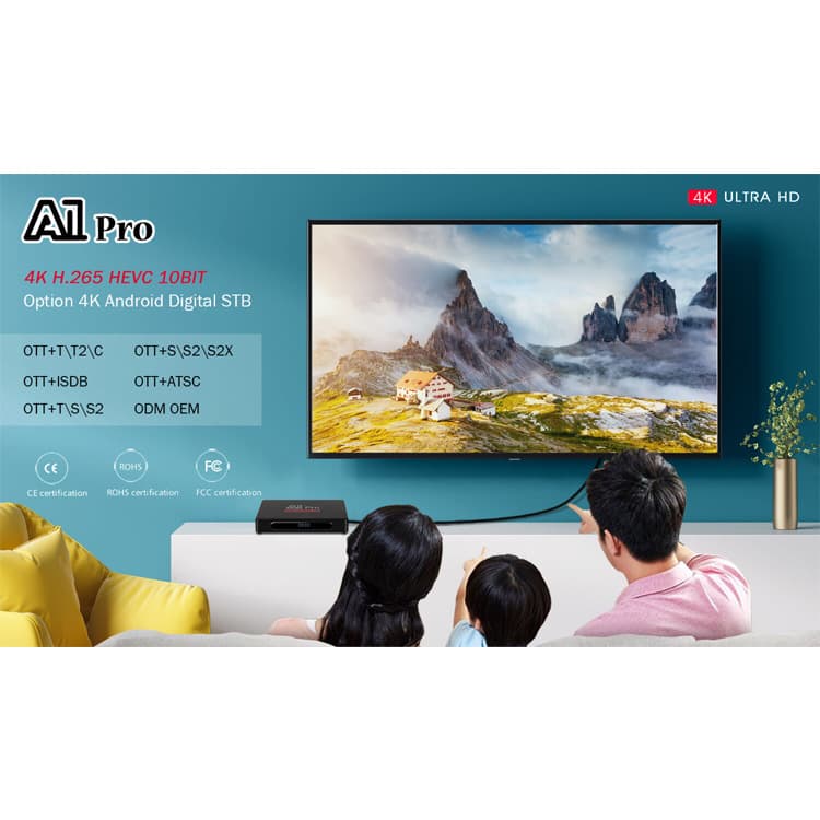 OTT/DVB-S2/T2C/ISDB TV Box Set Top Box 9.0 1