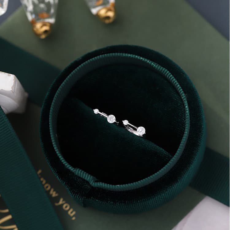 Sophisticated earrings with zircon, simple and elegant design, silver 925 sample, 925 sample silver 2