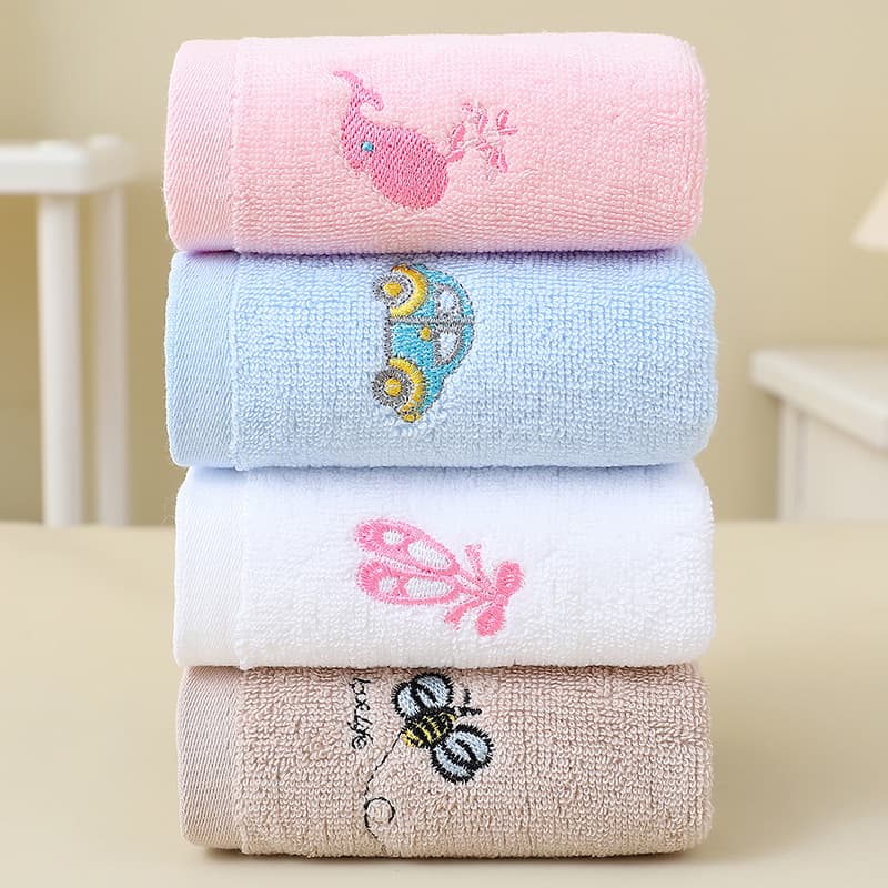 Cotton children's towel for kindergarten for face washing, Birthday gift, with embroidery, with your logo imprint 4
