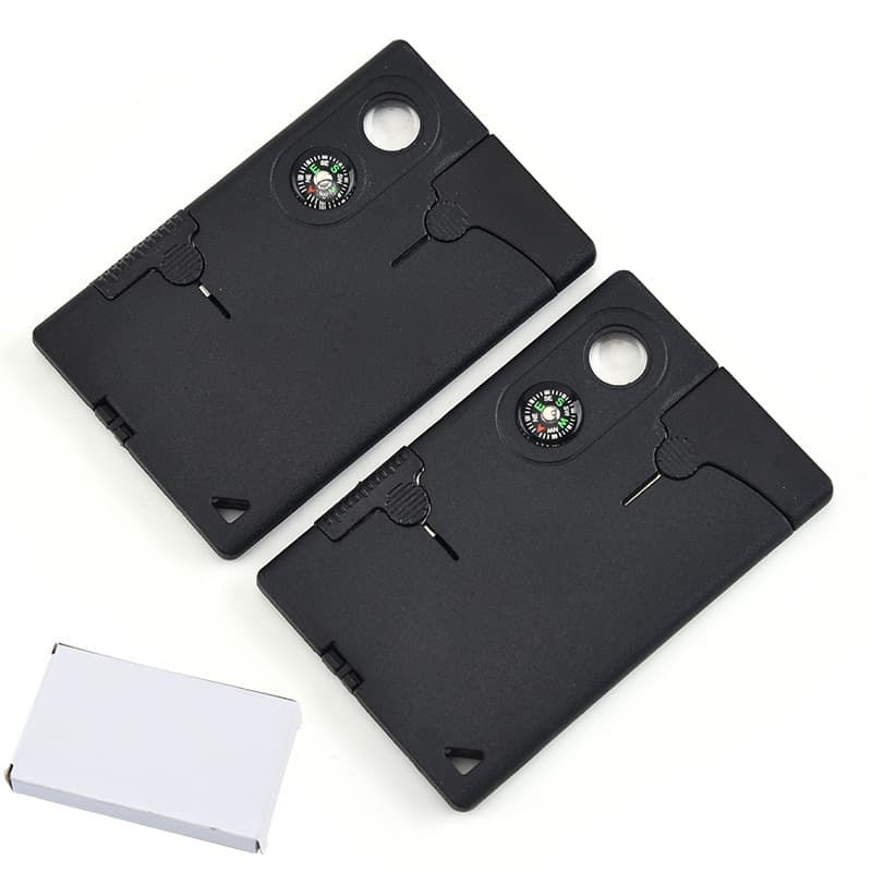 Manufacturer wholesale outdoor multi-functional portable integrated self-defense tool card compass card knife 5