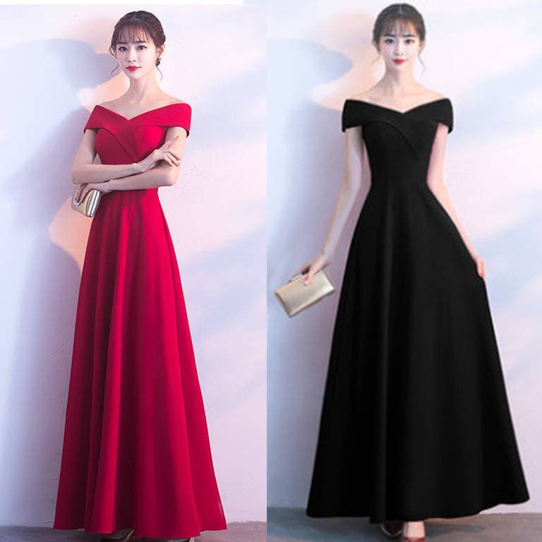 Burgundy evening dress for bride, summer long wedding dress, open shoulders 4