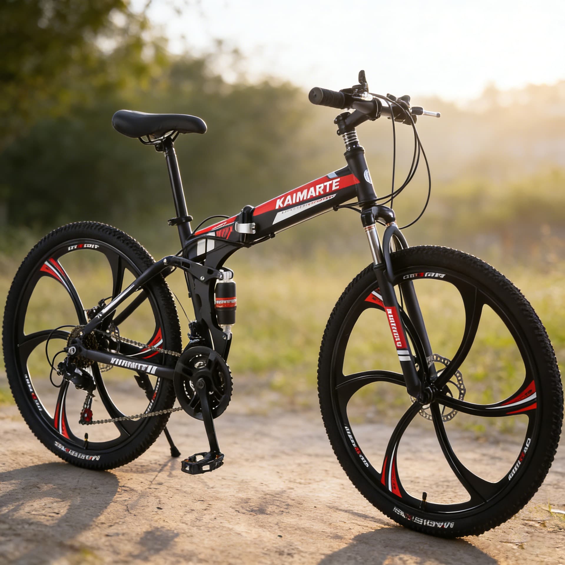 Folding mountain bike with brake system for adults for cycling for students, for teenagers 1