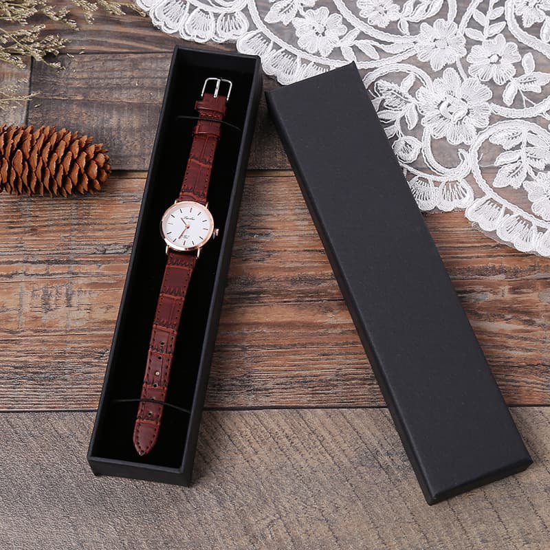 Universal black leather accessory for men and women, box, bracelet, necklace, ring, watch, storage system, (Physicals) 3