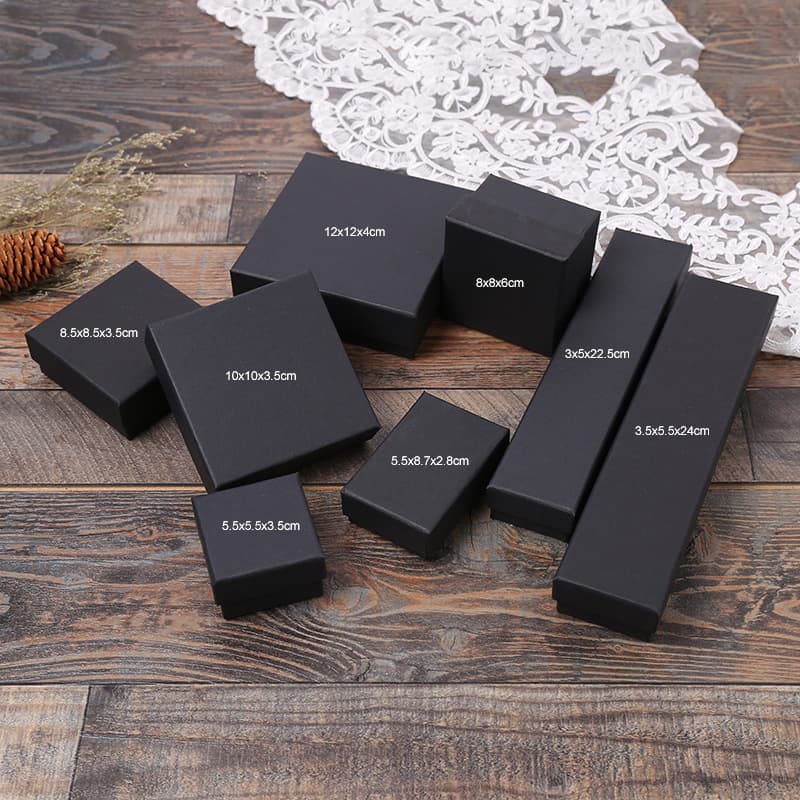 Universal black leather accessory for men and women, box, bracelet, necklace, ring, watch, storage system, (Physicals) 6