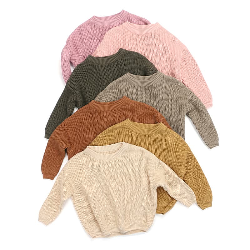 (Cross-border trading), children's knitted solid color sweater, 2020, European style 1