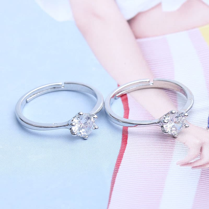 Fashionable elegant ring for men and women, jewelry with zircon, Korean style, simple and elegant design, for beloved 3