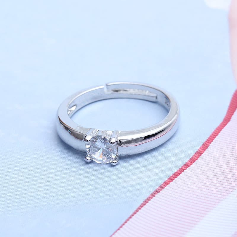 Fashionable elegant ring for men and women, jewelry with zircon, Korean style, simple and elegant design, for beloved 4