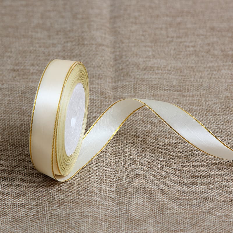 2cm double gold-edged satin ribbon ribbon ribbon flower holiday gift wedding candy box packaging baking decoration strap 2