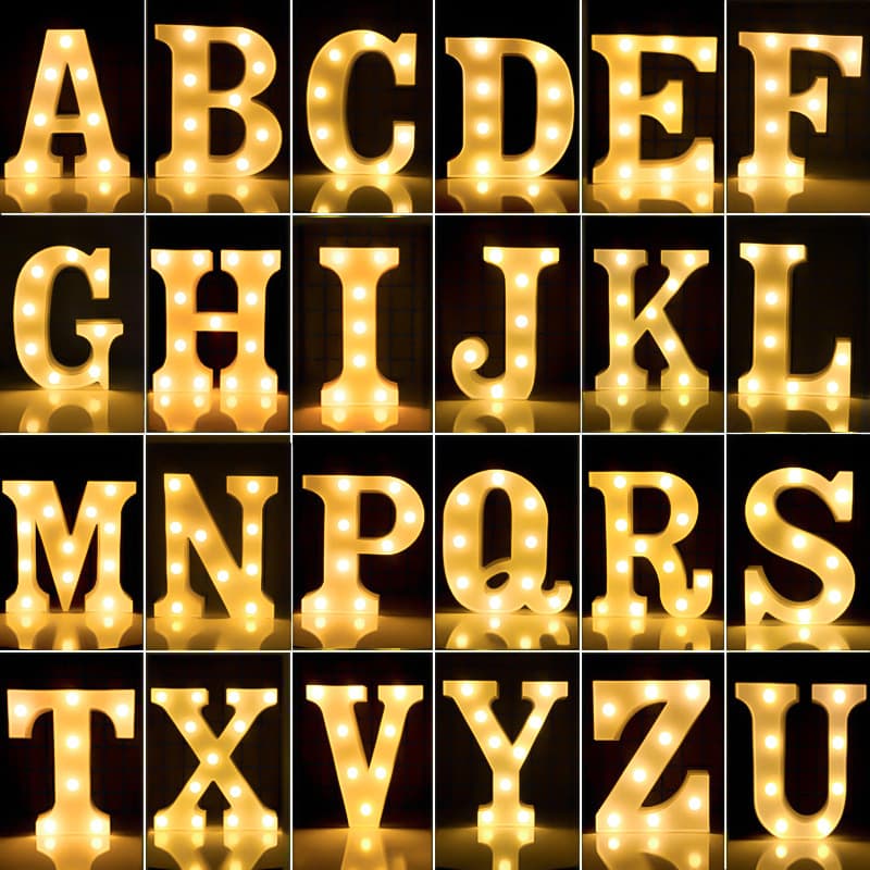 Birthday Happy Light LED English Digital Lights Light Romantic Confession Scenes Turn on the Alphabet Light wholesale 2