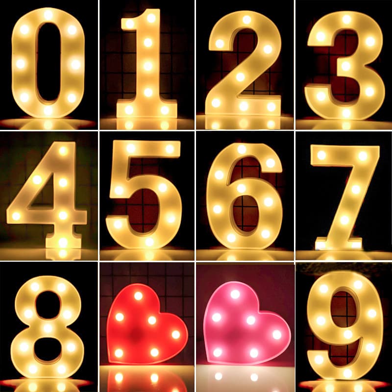 Birthday Happy Light LED English Digital Lights Light Romantic Confession Scenes Turn on the Alphabet Light wholesale 4