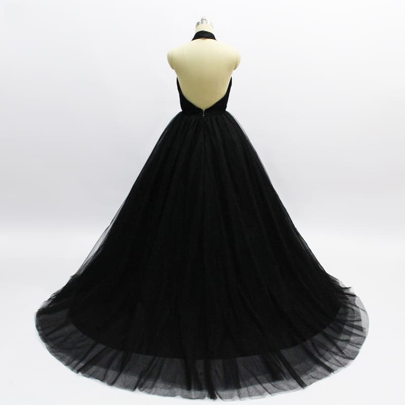Sexy black evening dress, European style, ebay, Amazon, backless 4