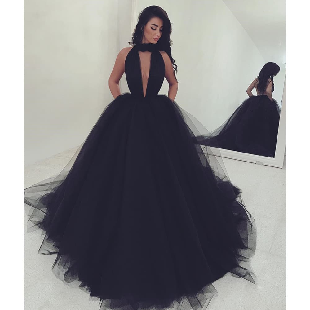 Sexy black evening dress, European style, ebay, Amazon, backless
