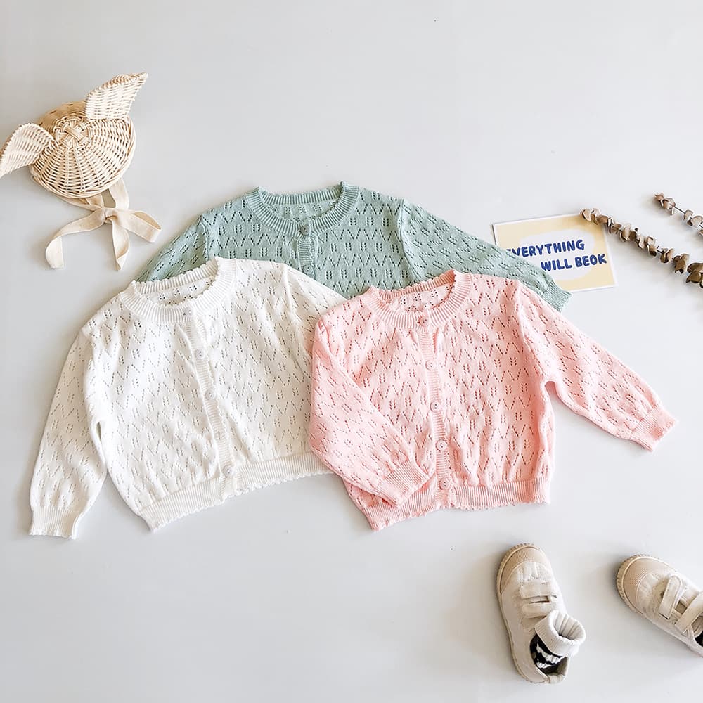 Summer solid cardigan, long-sleeve, jacket, sun protection, 3 colors, Korean style, children's clothing 1
