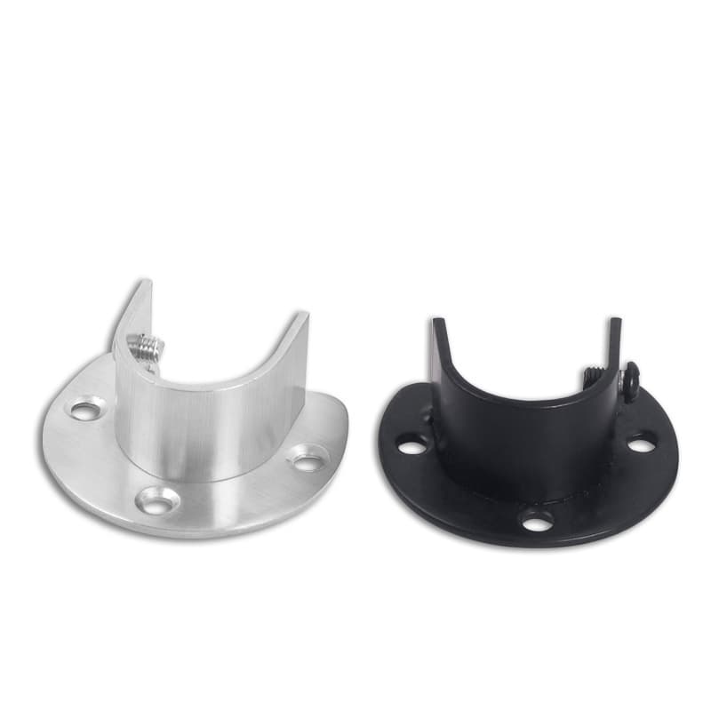 Stainless steel round tube bracket, open flange seat, curtain rod, clothes rod holder, bathroom towel pipe holder, clothes rod accessories 5