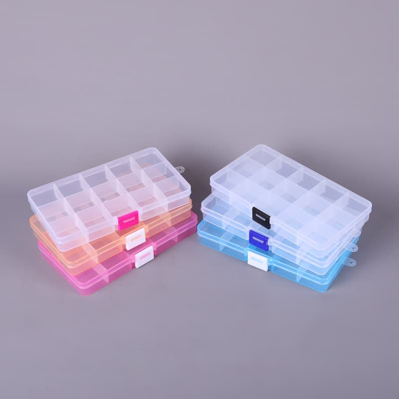 Transparent plastic removable accessory, storage box, 15 cells 2
