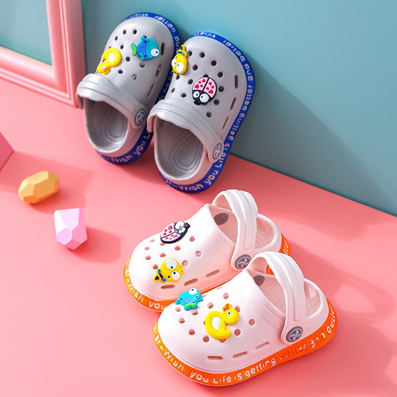 Children's cartoon sandals for early age, children's bag, non-slip beach Crocs-style slippers, 1-3 years, closed toe, soft sole 2