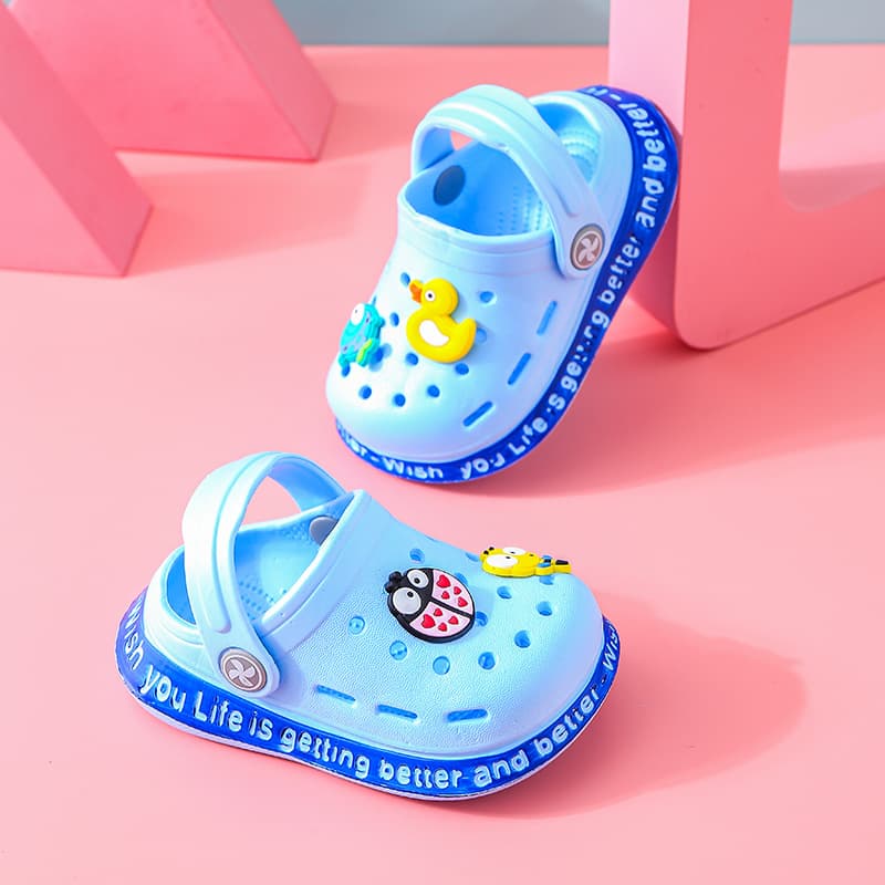 Children's cartoon sandals for early age, children's bag, non-slip beach Crocs-style slippers, 1-3 years, closed toe, soft sole 4