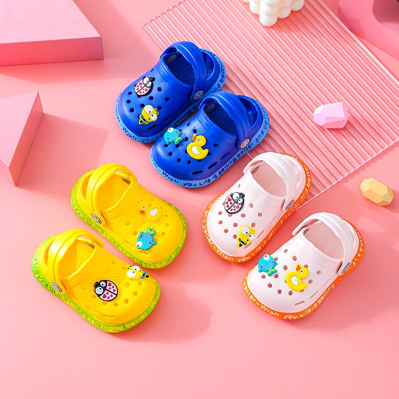 Children's cartoon sandals for early age, children's bag, non-slip beach Crocs-style slippers, 1-3 years, closed toe, soft sole 1