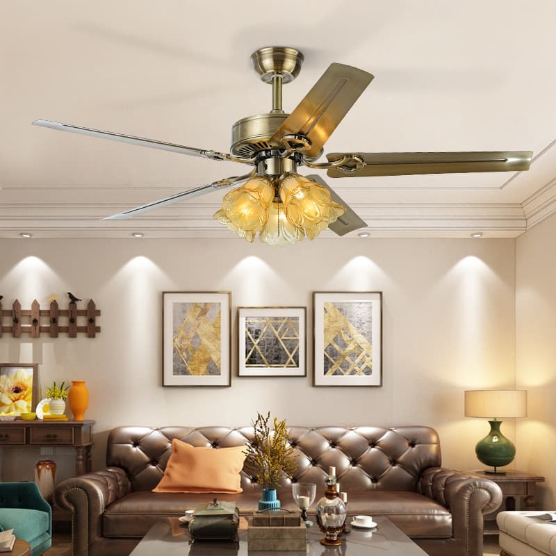 Retro air fan for bedroom, ceiling lamp for living room, American style 2