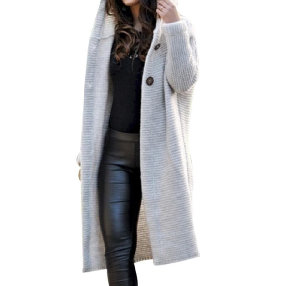 (Cross-border trading), demi-season pin, long sweater, cardigan with hood, jacket, simple and elegant design 3