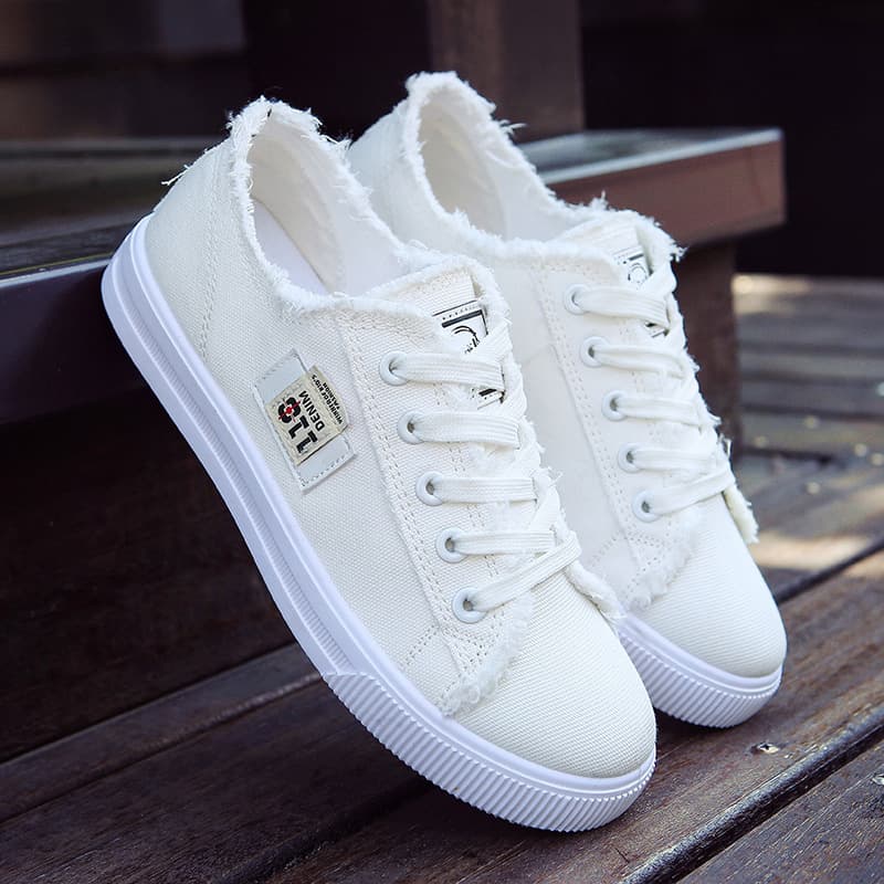 Cloth autumn espadrilles, summer sports white sneakers for students, shoes flat, Collection Year 2026 3
