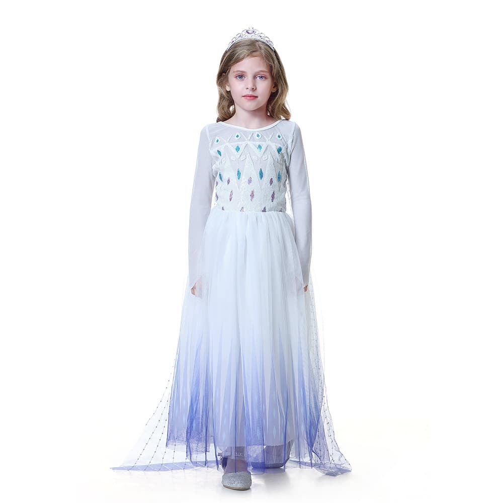 Autumn white small princess costume, dress, jacket, “Frozen” 3