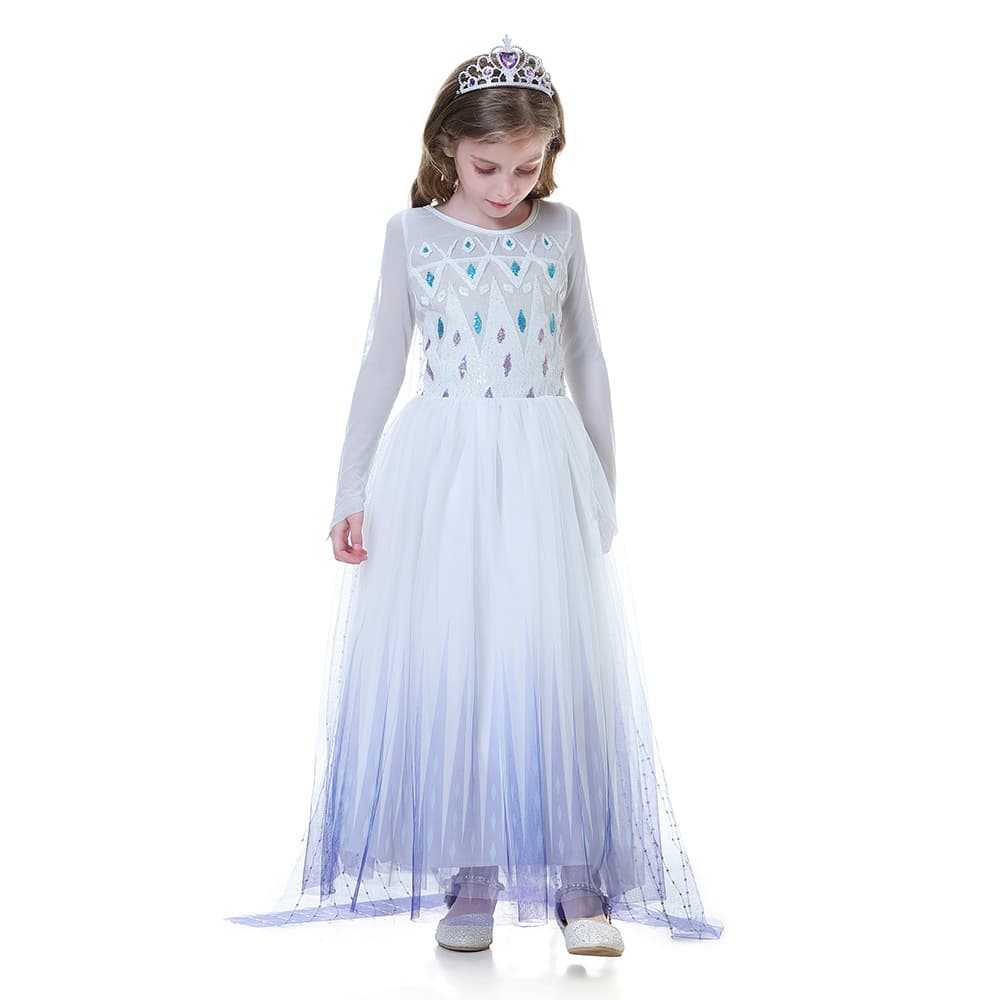 Autumn white small princess costume, dress, jacket, “Frozen” 5