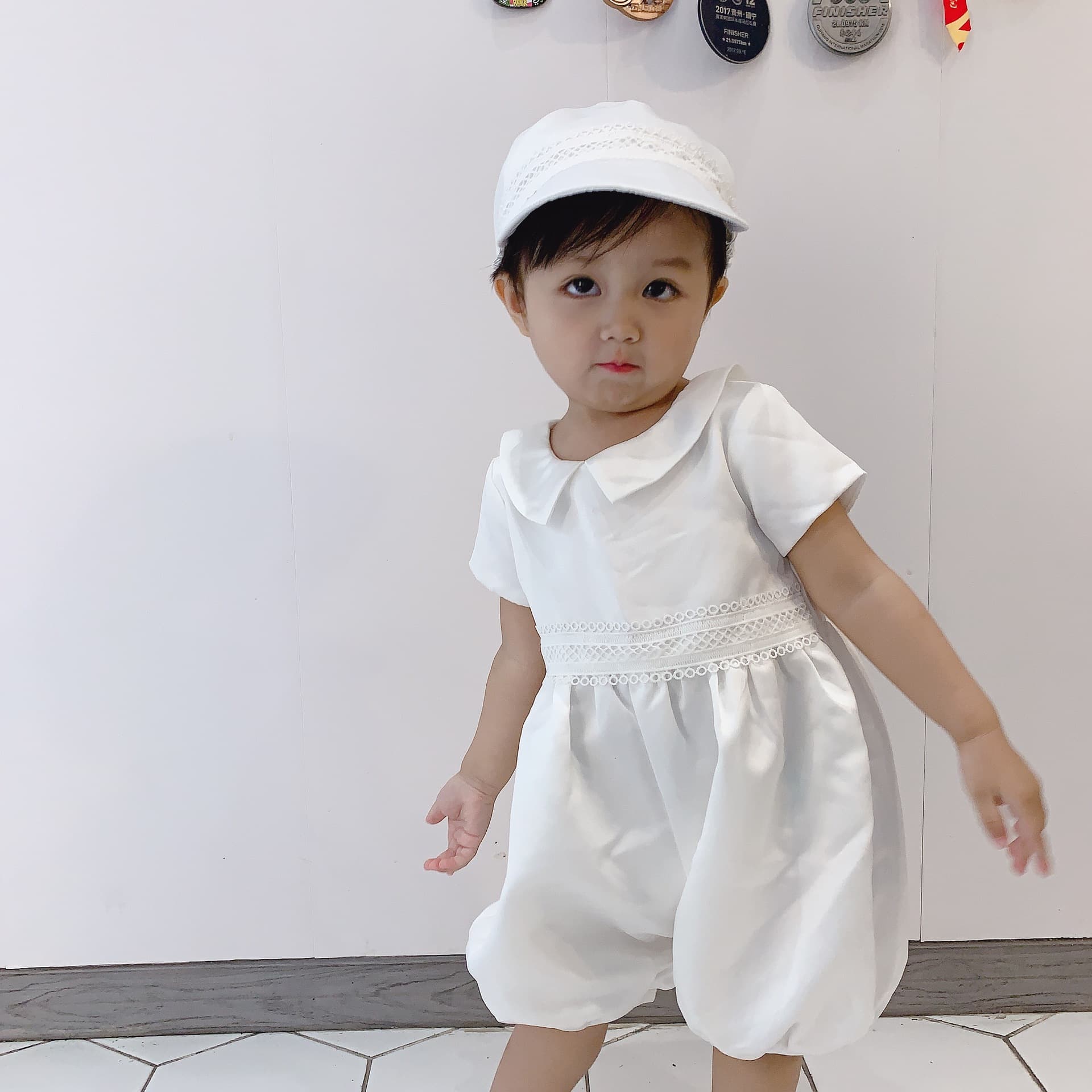 Children's dress, set, hat for boys 4
