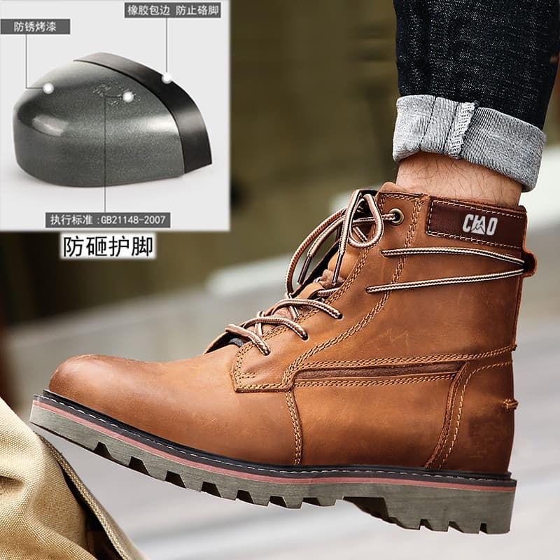 Martens, demi-season leather retro boots English style, plus size 2