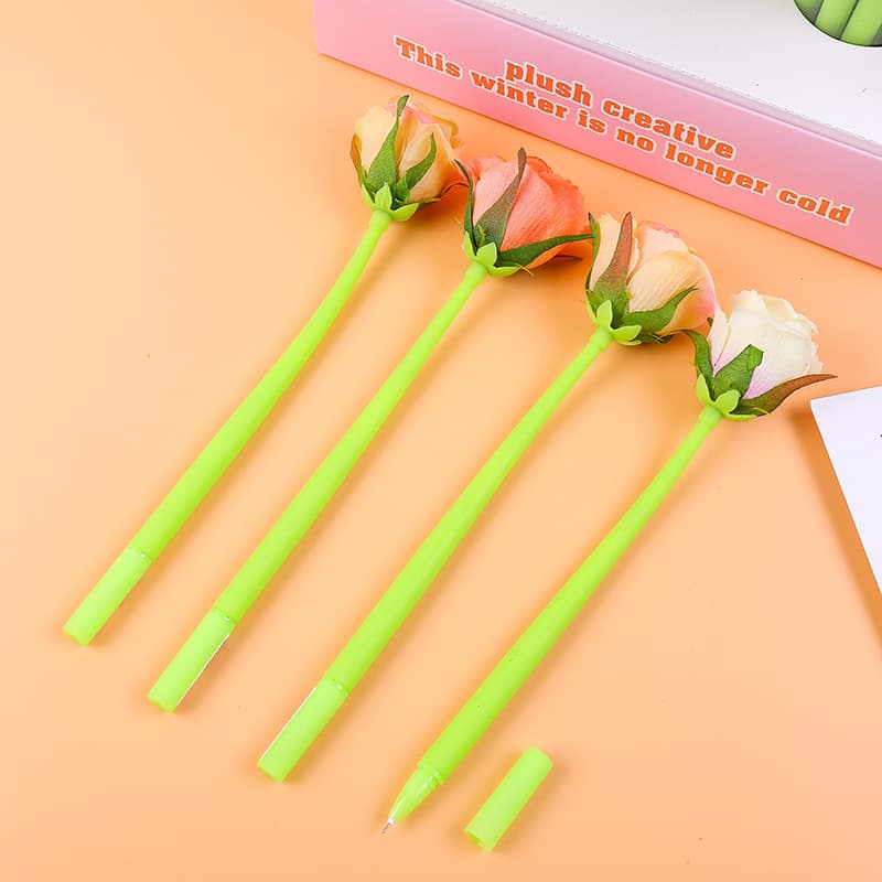 Creative rose neutral pens 0.5mm teacher holiday gift colorful multi -color style, multi -colored style, signature, writing black pen 4