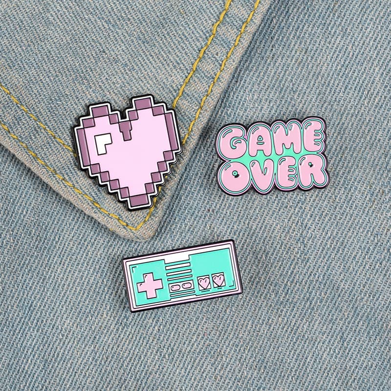 Cartoon game console, handle, fashionable brooch, universal badge 3